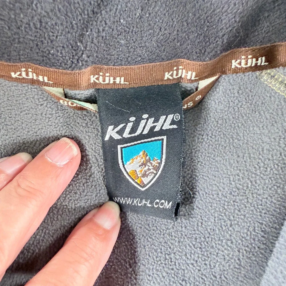 Kuhl Interceptr 1/4 Zip Fleece Wool Blend Pullover Gorpcore Mens Large Brown